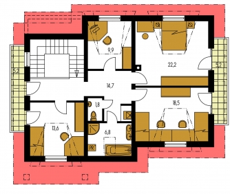 Mirror image | Floor plan of second floor - COMFORT 124